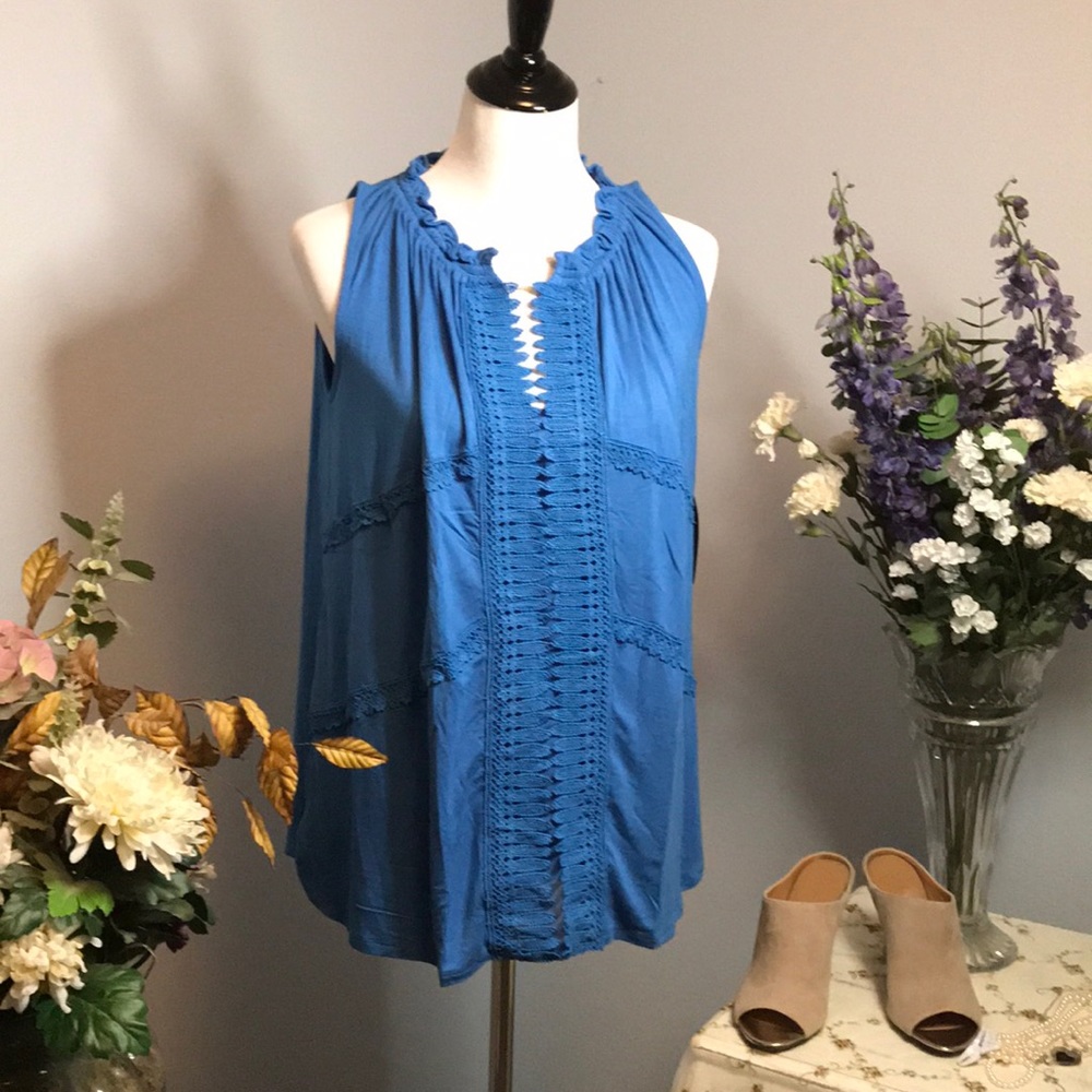ELIE TAHARI WEDGEWOOD BLUE TOP